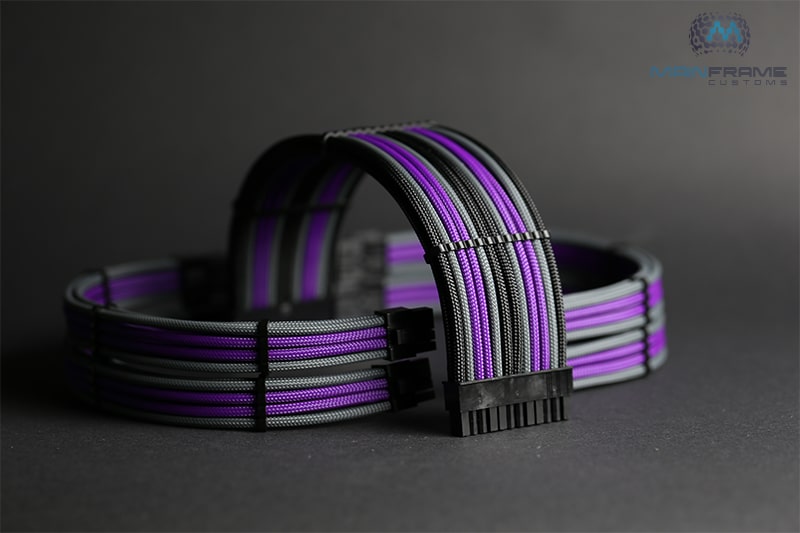 purple sleeved psu cables