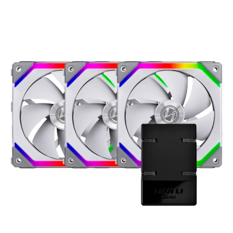LIAN LI UNI FAN SL120 White 3 x 120mm Cooling Fans w/ Controller