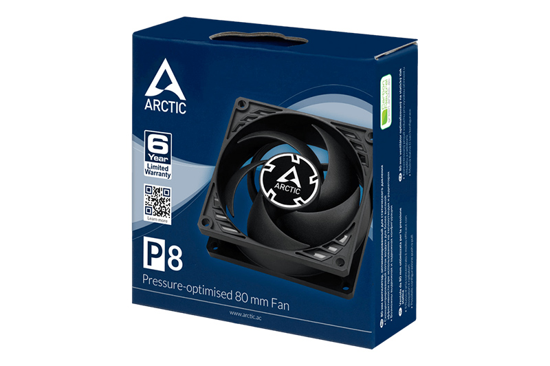 ARCTIC P8 80mm, 3000 RPM, 23.4 CFM, 22.5 dBA, Cooling Fan - Image 5